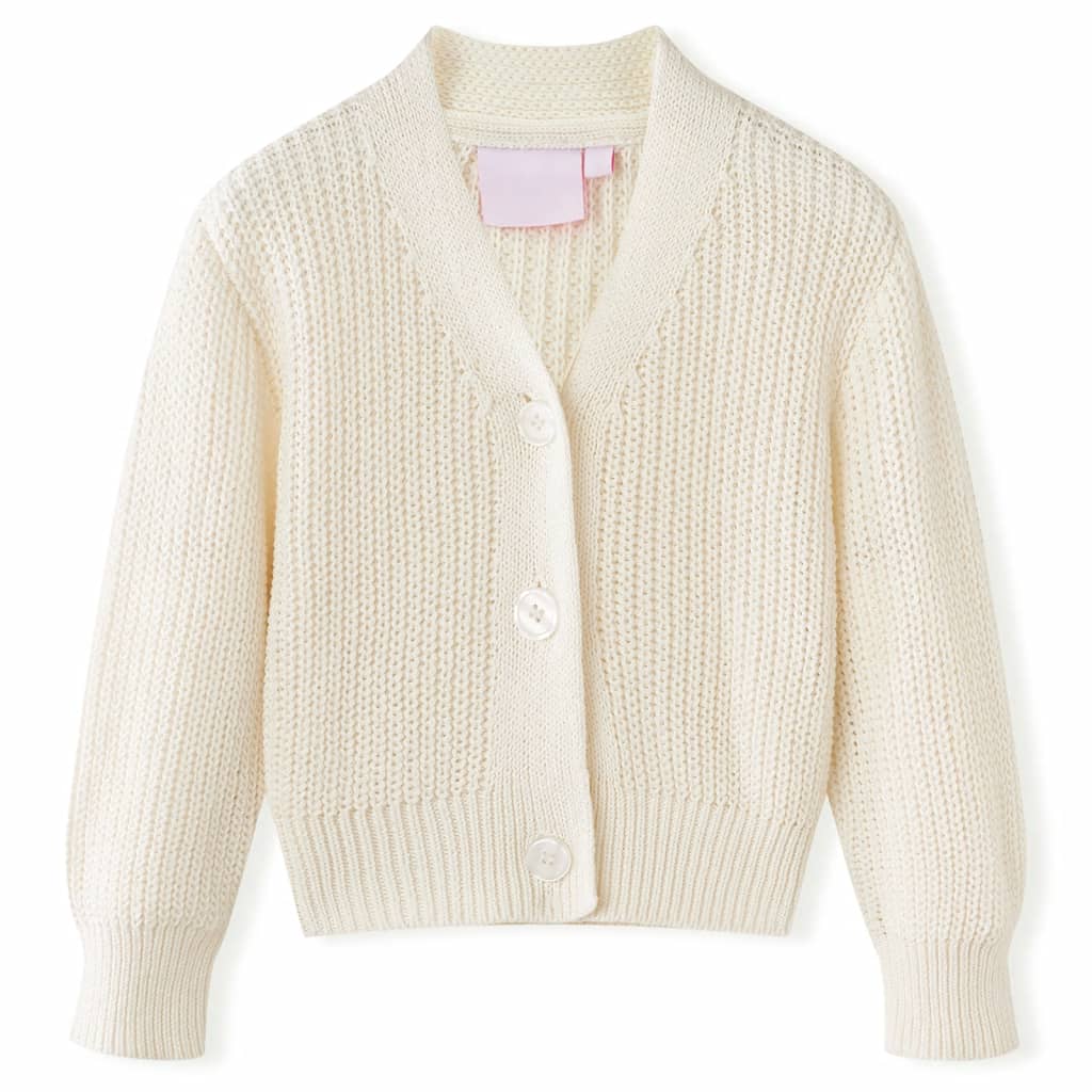 Cardigan da Bambina Lavorato a Maglia Bianco Neve 104 14586