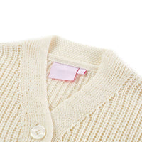 Cardigan da Bambina Lavorato a Maglia Bianco Neve 104 14586