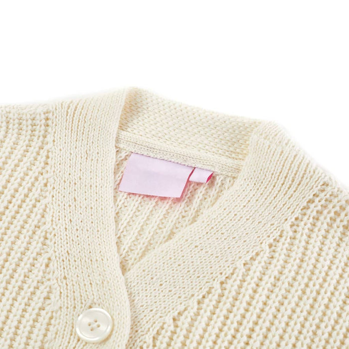 Cardigan da Bambina Lavorato a Maglia Bianco Neve 104 14586