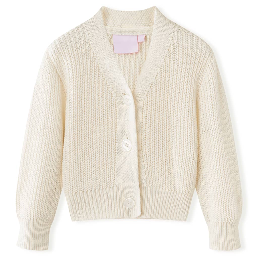 Cardigan da Bambina Lavorato a Maglia Bianco Neve 128 14588