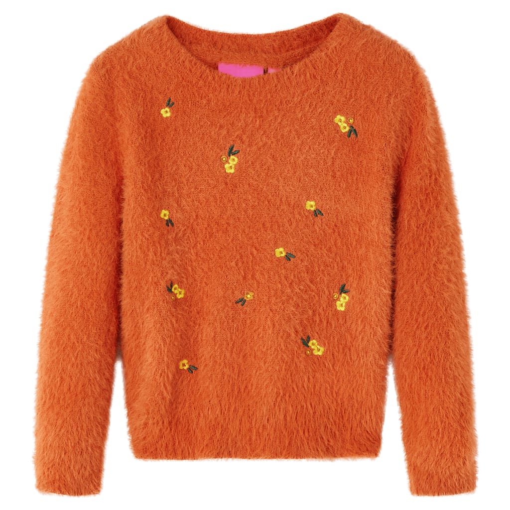 Maglione per Bambini Lavorato a Mano Arancione Bruciato 92cod mxl 132172