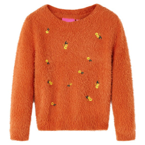 Maglione per Bambini Lavorato a Mano Arancione Bruciato 92cod mxl 132172