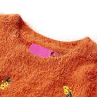 Maglione per Bambini Lavorato a Mano Arancione Bruciato 116 14944