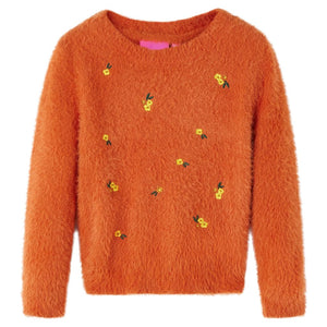 Maglione per Bambini Lavorato a Mano Arancione Bruciato 128cod mxl 108244