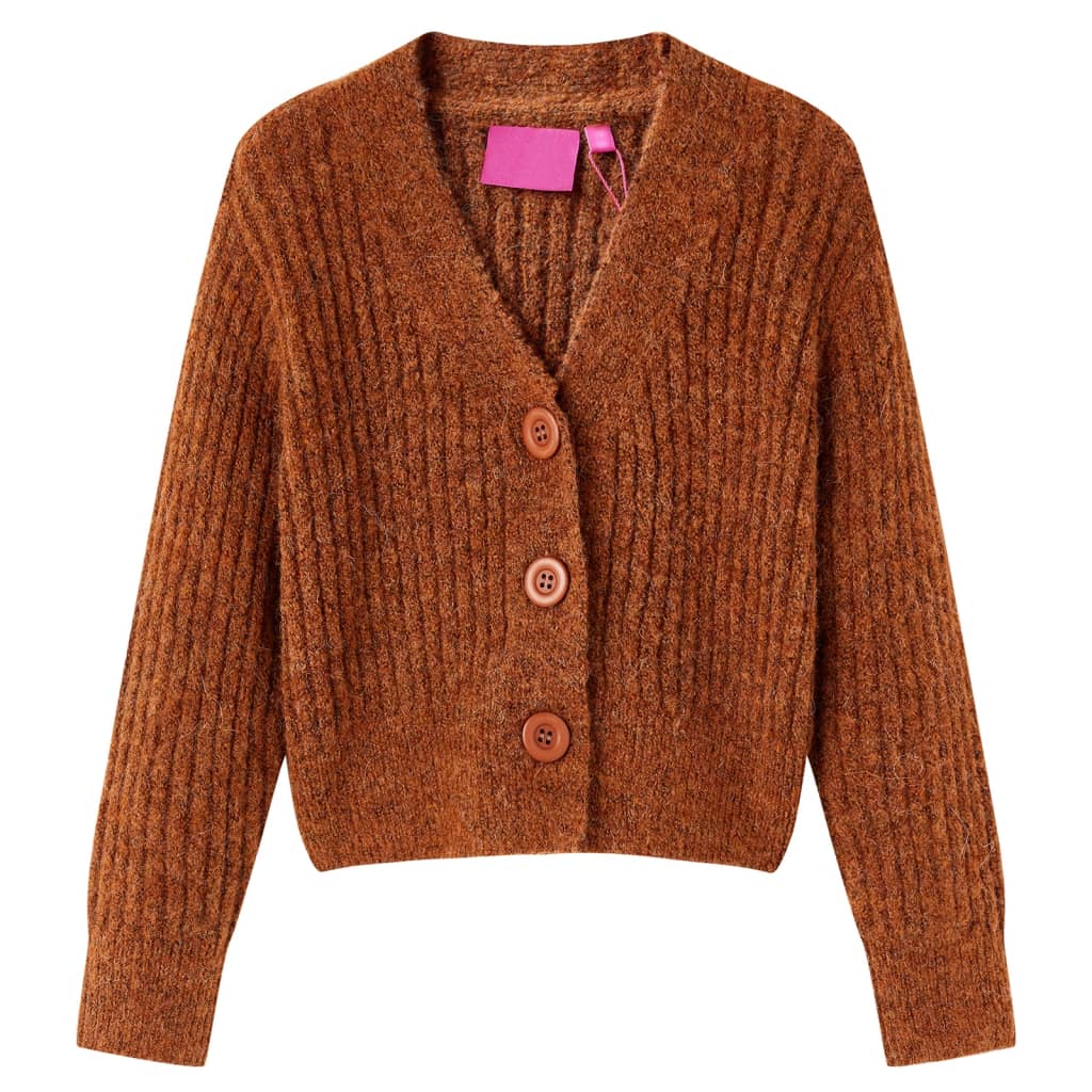 Cardigan da Bambina Lavorato a Mano Cognac 92cod mxl 109417