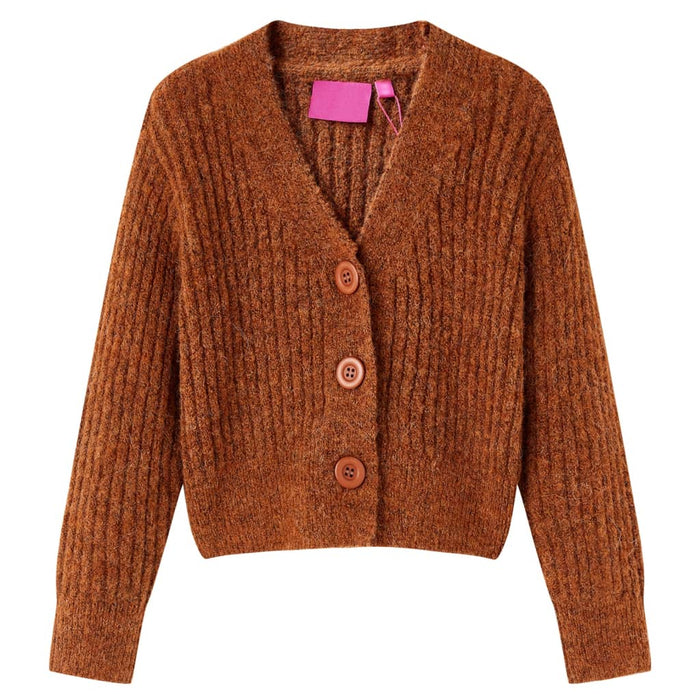 Cardigan da Bambina Lavorato a Mano Cognac 92cod mxl 109417