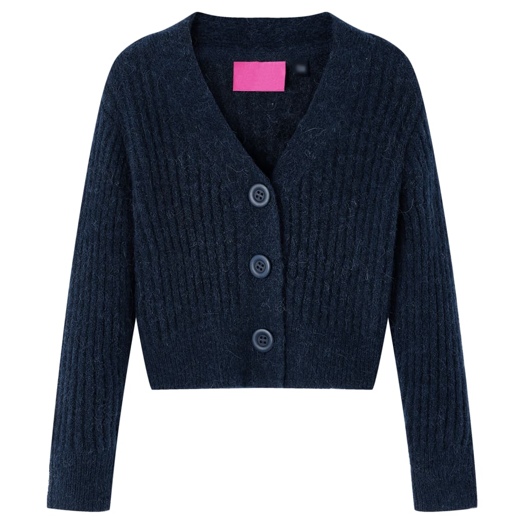 Cardigan da Bambina Lavorato a Mano Blu Marino 92cod mxl 84236