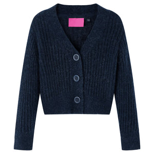 Cardigan da Bambina Lavorato a Mano Blu Marino 104 14953