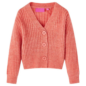 Cardigan da Bambina Lavorato a Maglia Rosa Medio 104 14958