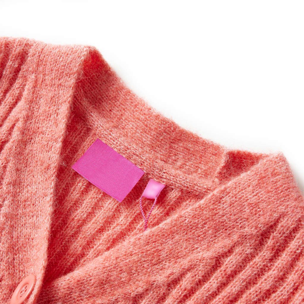 Cardigan da Bambina Lavorato a Maglia Rosa Medio 140 14961