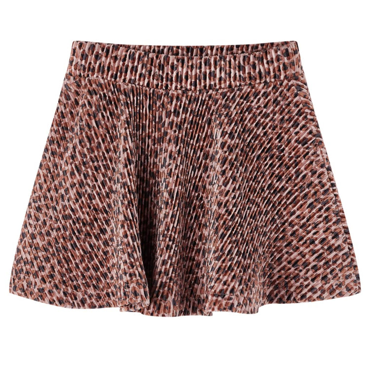 Gonna da Bambina con Stampa Leopardata Rosa Antico 128 15069