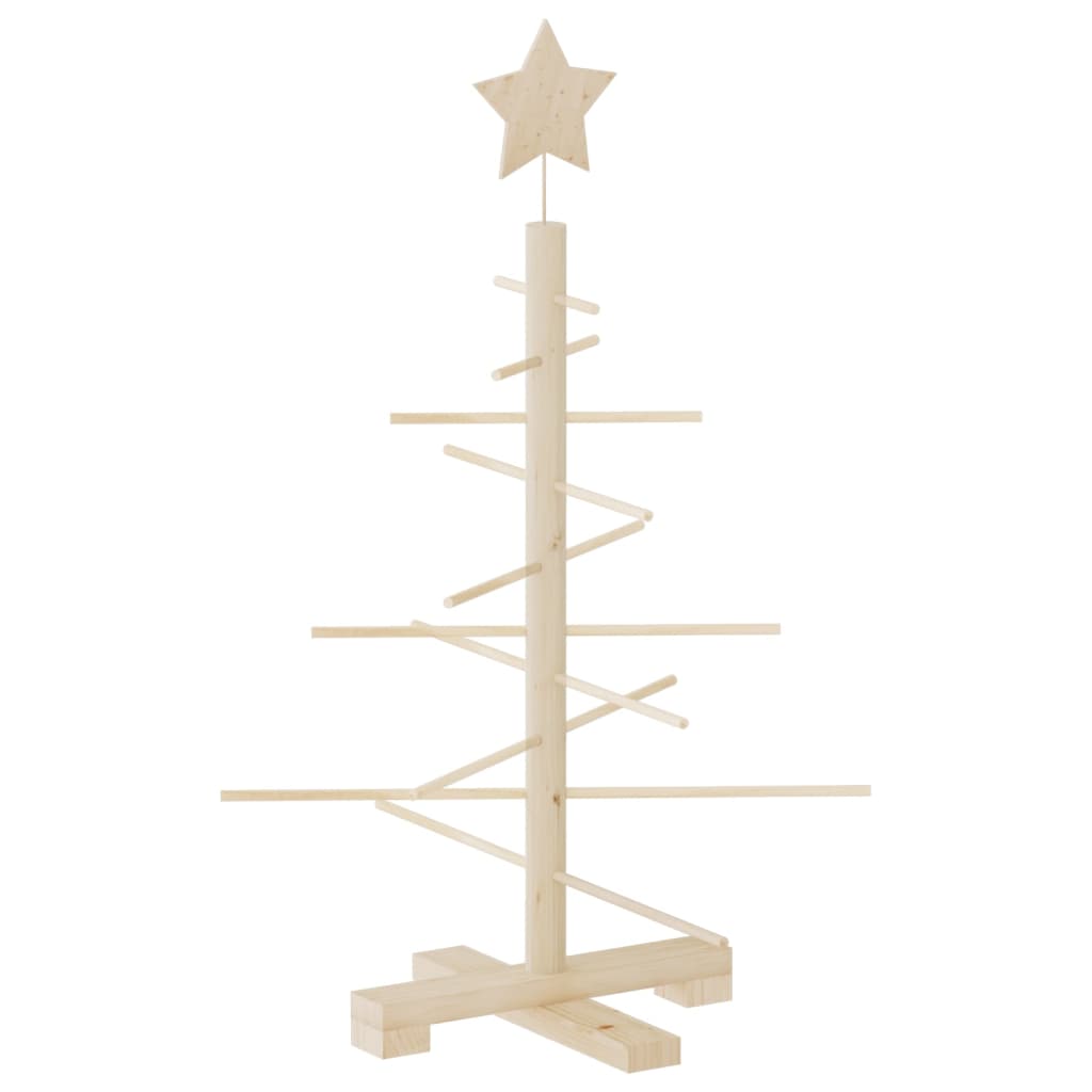 Albero di Natale Decorativo in Legno 75 cm Legno Massello Pino 357988