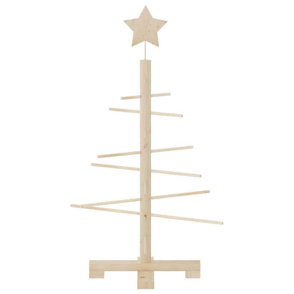 Albero di Natale Decorativo in Legno 75 cm Legno Massello Pino 357988