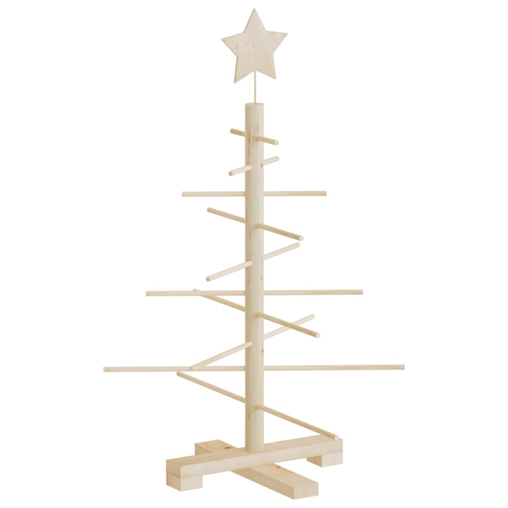 Albero di Natale Decorativo in Legno 75 cm Legno Massello Pino 357988