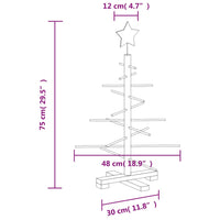 Albero di Natale Decorativo in Legno 75 cm Legno Massello Pino 357988