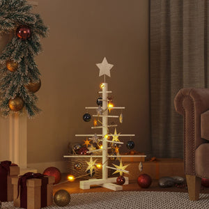 Albero di Natale Decorativo in Legno 75 cm Legno Massello Pino 357988