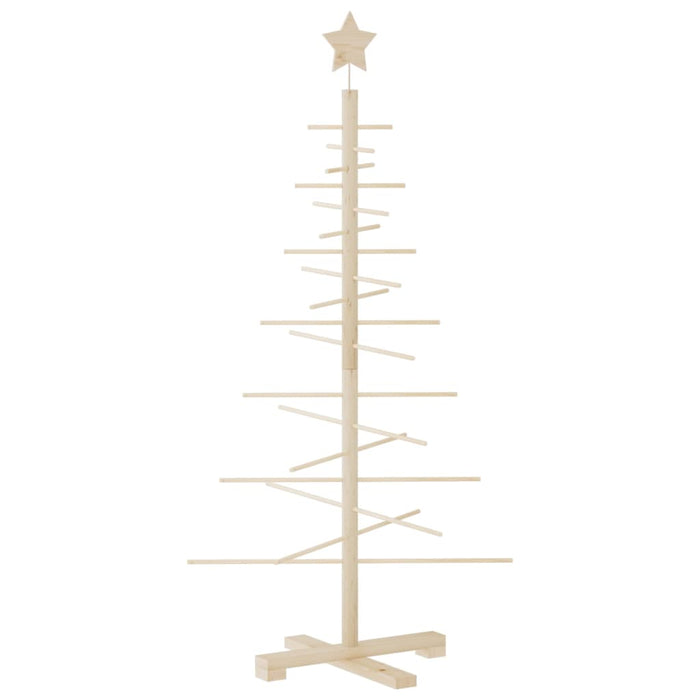 Albero di Natale Decorativo in Legno 125 cm Legno Massello Pino 357989