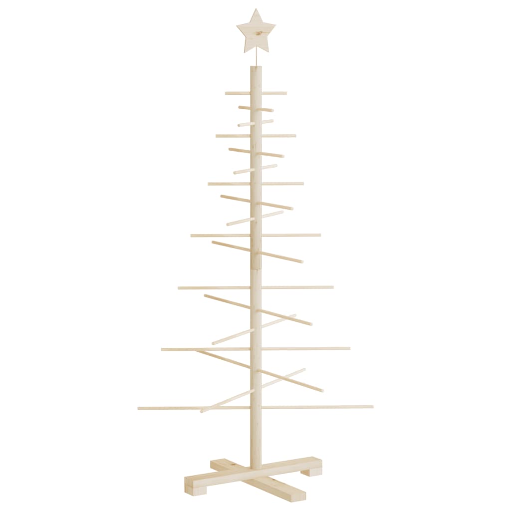 Albero di Natale Decorativo in Legno 125 cm Legno Massello Pino 357989