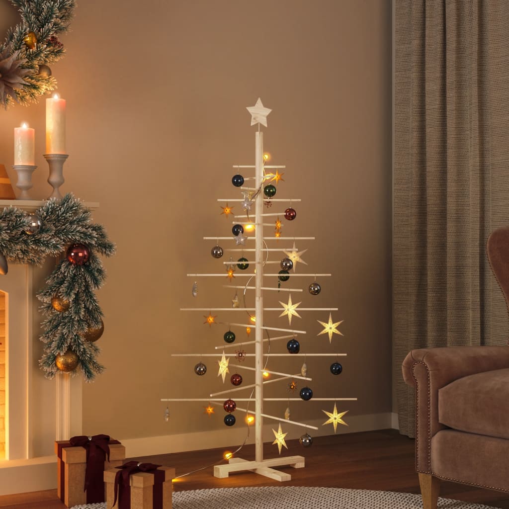 Albero di Natale Decorativo in Legno 150 cm Legno Massello Pino 357990