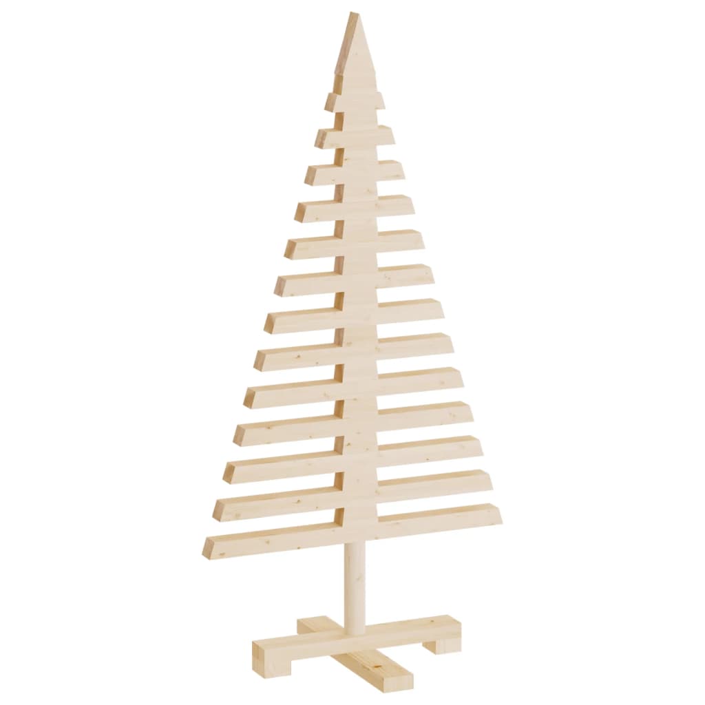 Albero di Natale Decorativo in Legno 90 cm Legno Massello Pino 357994