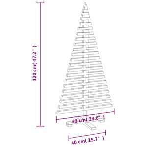 Albero di Natale Decorativo in Legno 120 cm Legno Massello Pino 357995