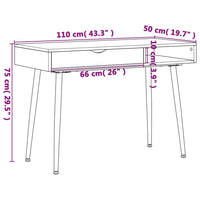 Scrivania con Cassetto Marrone 110x50x75 cm Legno Multistrato 358621