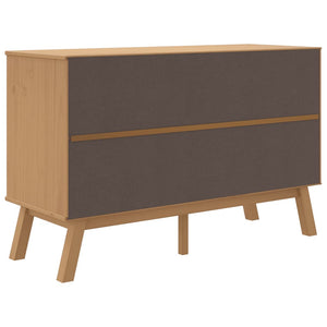 Credenza OLDEN Grigia e Marrone 114x43x73,5 cm Massello di Pino 358598