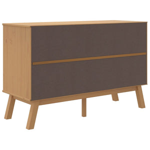 Credenza OLDEN Bianca e Marrone 114x43x73,5 cm Massello di Pino 358599