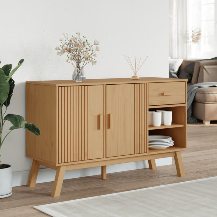 Credenza OLDEN Marrone 114x43x73,5 cm in Legno Massello di Pinocod mxl 90603