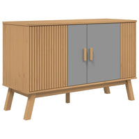 Credenza OLDEN Grigia e Marrone 114x43x73,5 cm Massello di Pino 358610