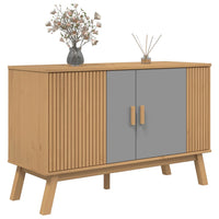 Credenza OLDEN Grigia e Marrone 114x43x73,5 cm Massello di Pino 358610