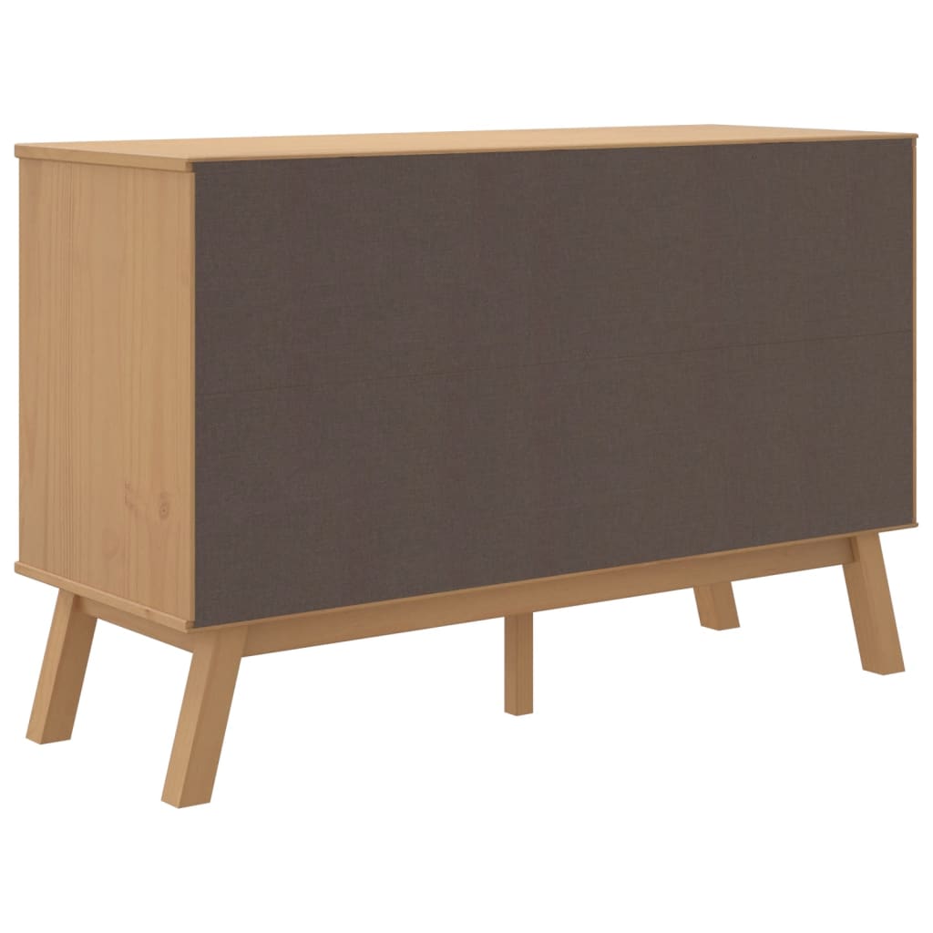 Credenza OLDEN Grigia e Marrone 114x43x73,5 cm Massello di Pino 358610