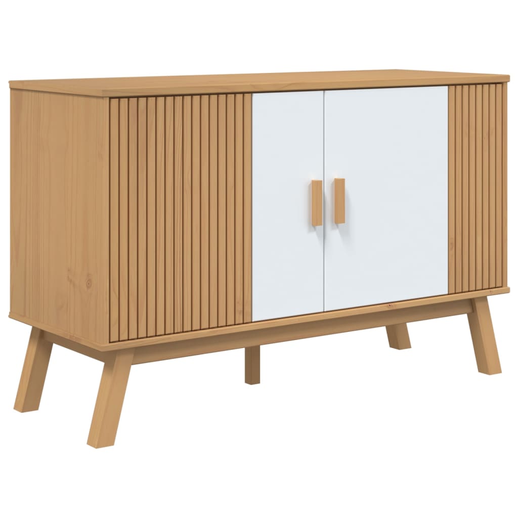 Credenza OLDEN Bianca e Marrone 114x43x73,5 cm Massello di Pinocod mxl 114950