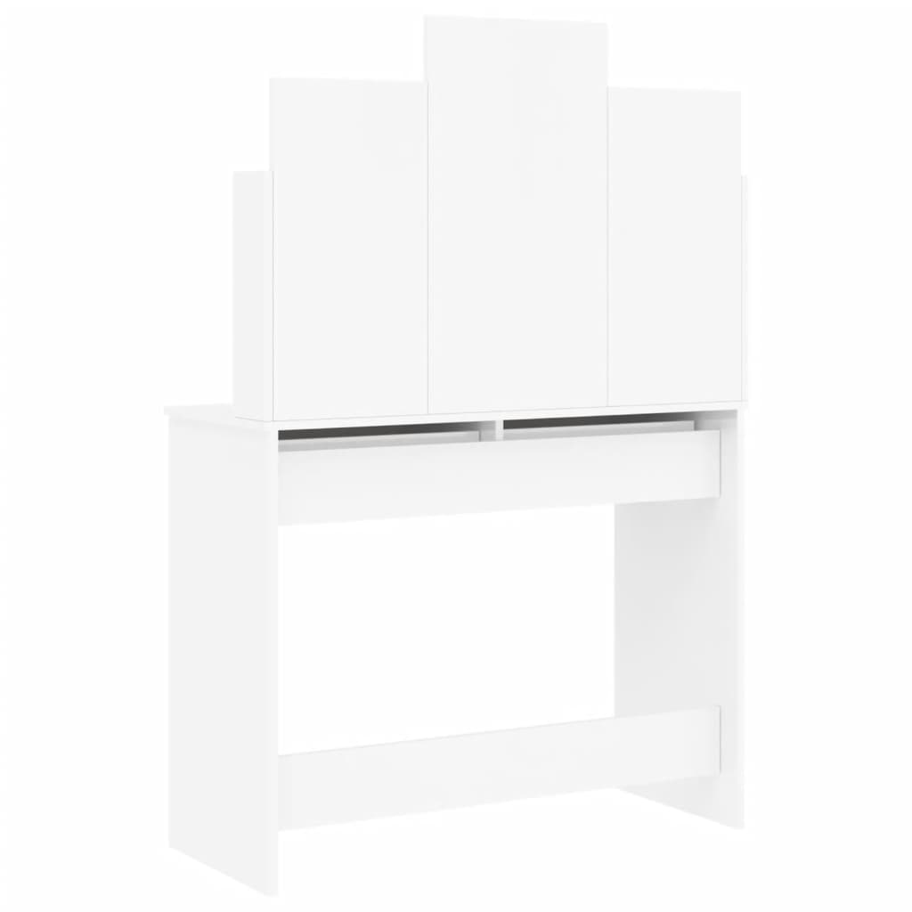 Toeletta con Specchio Bianco lucido 96x39x142 cm 837578