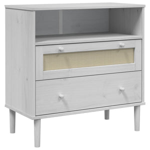 Credenza SENJA Bianca 80x40x80 cm in Legno Massello di Pino 358020