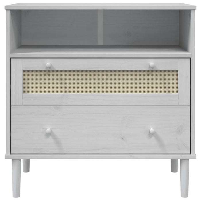 Credenza SENJA Bianca 80x40x80 cm in Legno Massello di Pino 358020