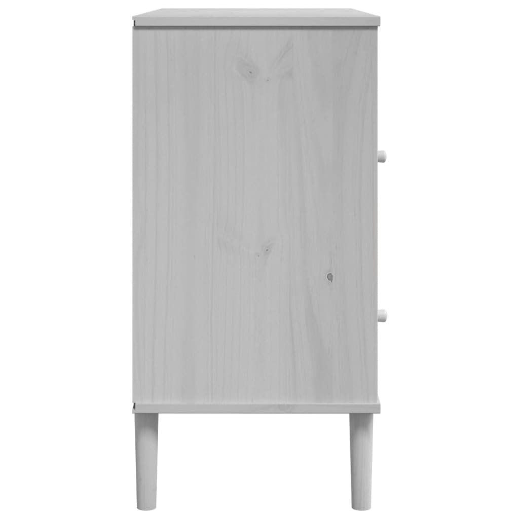 Credenza SENJA Bianca 80x40x80 cm in Legno Massello di Pino 358020