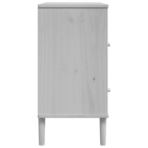 Credenza SENJA Bianca 80x40x80 cm in Legno Massello di Pino 358020