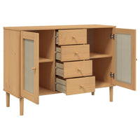 Credenza SENJA Marrone 112x40x80 cm in Legno Massello di Pino 358025