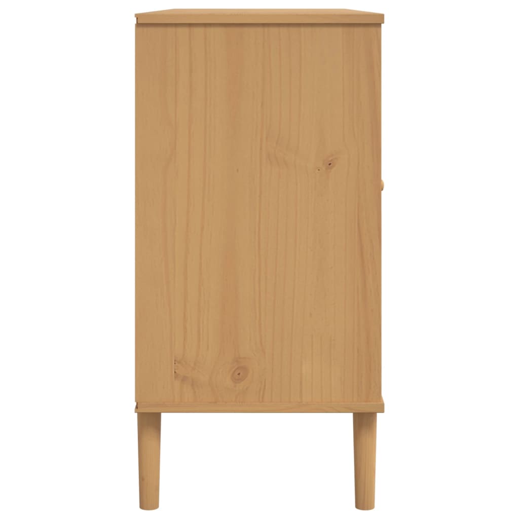 Credenza SENJA Marrone 112x40x80 cm in Legno Massello di Pino 358025