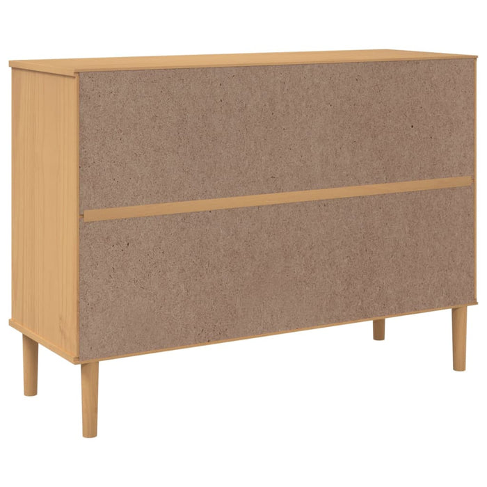 Credenza SENJA Marrone 112x40x80 cm in Legno Massello di Pino 358025