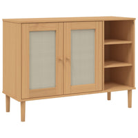 Credenza SENJA Aspetto Rattan 112x40x80 cm Legno Massello Pino 358028