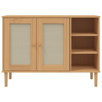 Credenza SENJA Aspetto Rattan 112x40x80 cm Legno Massello Pino 358028