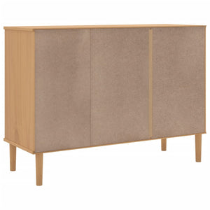 Credenza SENJA Aspetto Rattan 112x40x80 cm Legno Massello Pino 358028