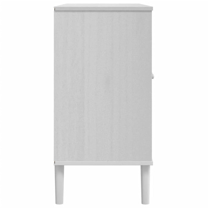 Credenza SENJA Aspetto Rattan Bianco 112x40x80 cm Massello Pino 358029