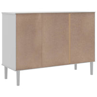 Credenza SENJA Aspetto Rattan Bianco 112x40x80 cm Massello Pino 358029