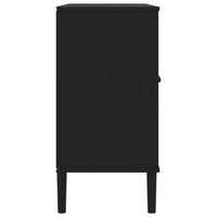 Credenza SENJA Aspetto Rattan Nero 112x40x80 cm Massello Pino 358030