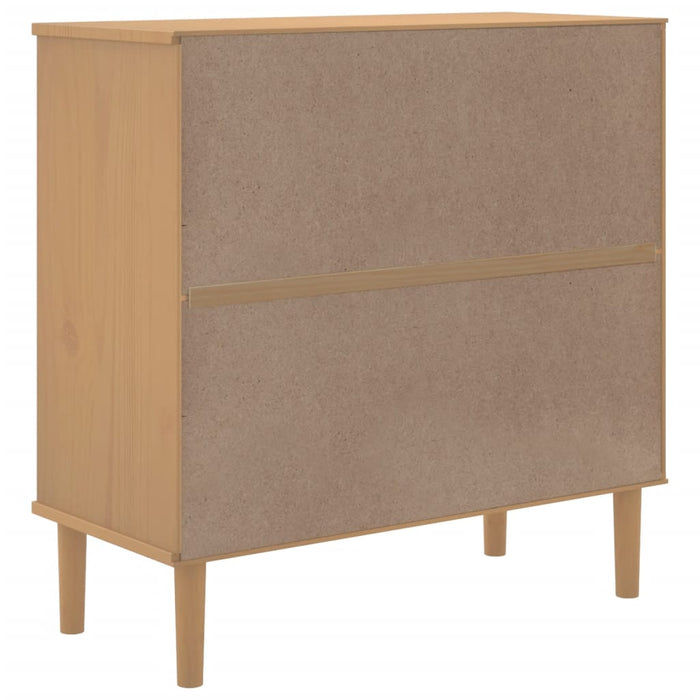 Credenza SENJA Aspetto Rattan Marrone 80x35x80 cm Massello Pino 358031