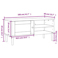 Mobile TV SENJA Aspetto Rattan Bianco 106x40x49 Massello Pino 358041