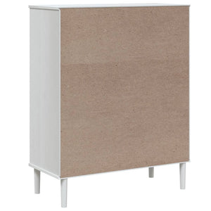 Credenza SENJA Aspetto Rattan Bianco 90x40x112cm Massello Pino 358053